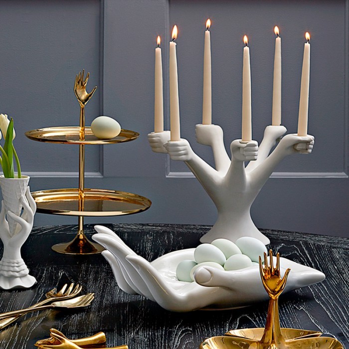Nordic White Candle Holders Ornaments Ins Table Wedding Centerpieces Candlestick Candlelight Dinner