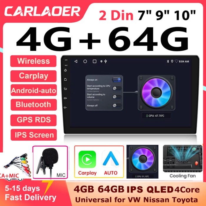 2 din Car play Android Radio Multimedia 7 9 10 inch CarPlay Android 13 Auto  stereo receiver Player