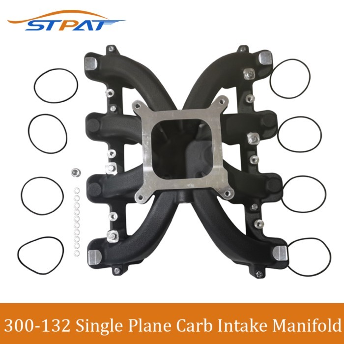 STPAT New Single Plane Carb Intake Manifold 300-132 For LS1/LS2/LS6 V8 5.7L RPM 2500-7000 Black or