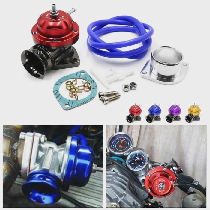 Universal Turbo Adjustable 25psi Blow Off Valve Adaptor with 63mm 2.5" Flange Pipe for GD FV RZ BOV