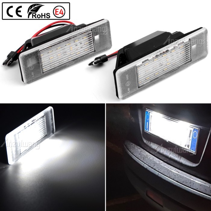 2Pcs Car LED License Number Plate light Lamps For Nissan Juke F15 Micra K12 March K13 Kicks Note E1