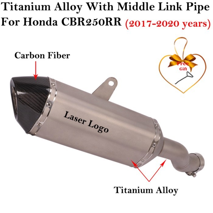 Titanium Alloy Slip On For Honda CBR250 CBR250RR 2017 - 2020 Motorcycle Exhaust Escape Modify Middl
