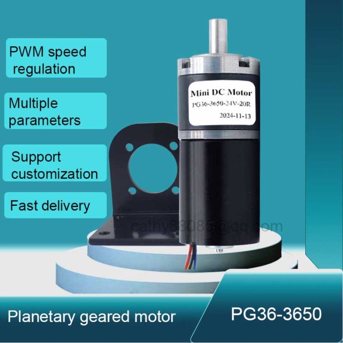 36mm Mini Electric DC BLDC Brushless Motor 12V/24V Planetary Gearbox Reducer High Torque PWM Speed