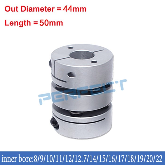 D44L50Double Diaphragm Shaft Coupling  8/10/12/14/15/16/17/18/19/20mm Plum Shaft Coupling CNC Stepp