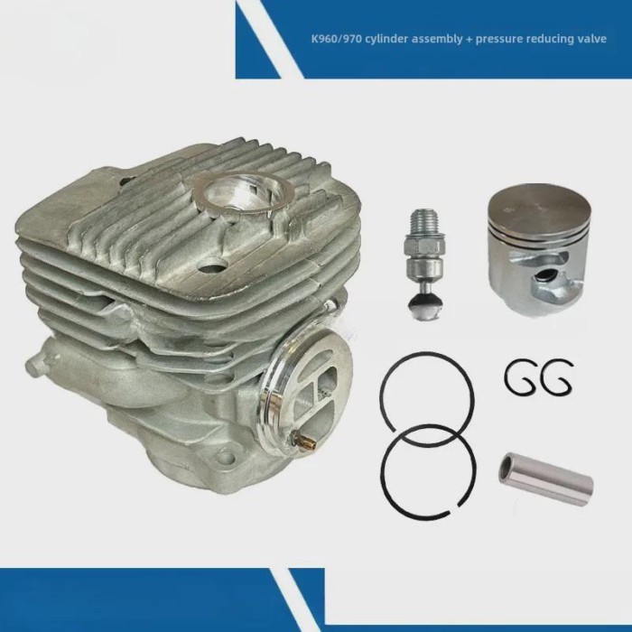 56mm Cylinder Piston Kit with Valve for Husqvarna K960 K970 Concrete Cut Off Saw 544935603 Replacem