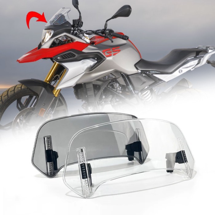 Universal Motorcycle Windshield Extension Clamp-On Windscreen Deflector Fit for BMW G310GS G310R F7