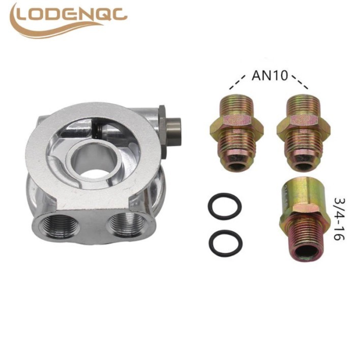 Oil Cooler Filter Sandwich Plate Thermostat Adaptor AN10 Fittings 3/4" 16-UNF Oil Filter Oil Adapte