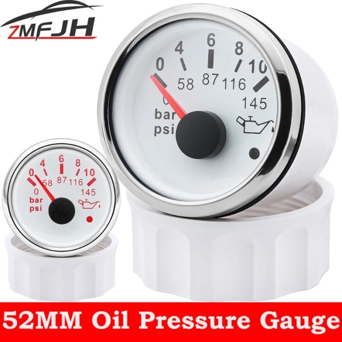 AD Universal Car Oil Pressure Gauge 52mm Digital Oil Pressure Indicator 0-5 Bar 0-10 Bar For Motorc