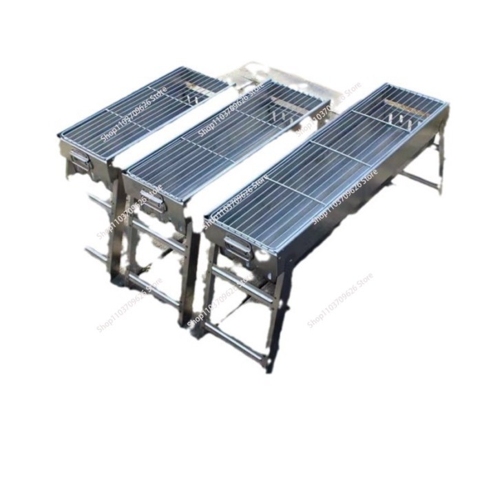 Thickened stainless steel grill Outdoor portable folding grill Household charcoal grill portable bb