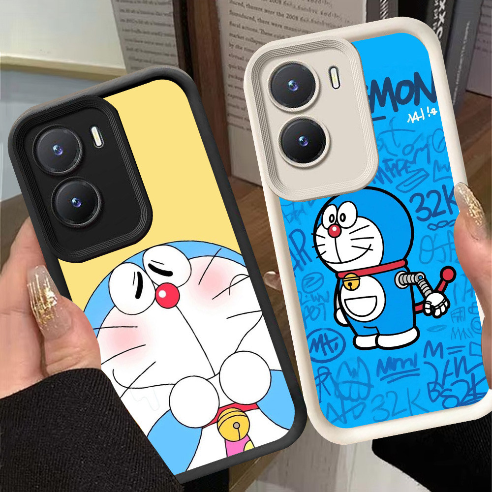 G-27 Doraemon Casing สําหรับ VIVO IQOO Z9 Z9X Y02S Y56 Y16 5G สีดําและสีขาว