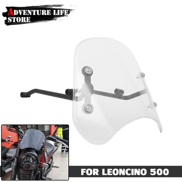 Motorcycle Windshield Windscreen With Brackets Wind Deflector Front Headlight Fairing For Benelli L