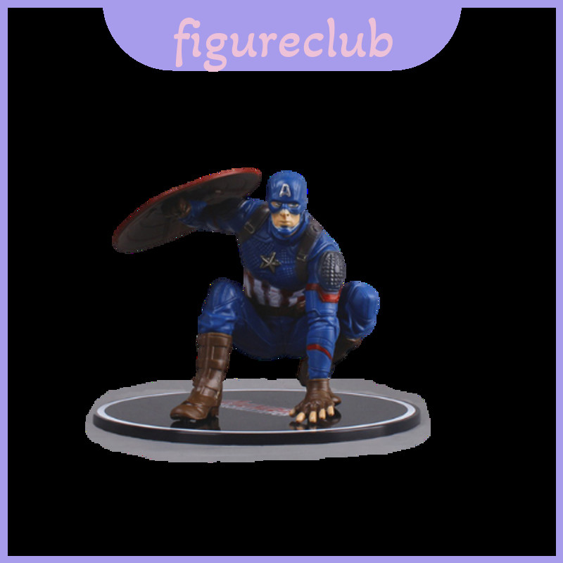 ตุ๊กตา Marvel Pvc Action Figure Set Spiderman Ironman Hulk America Captain