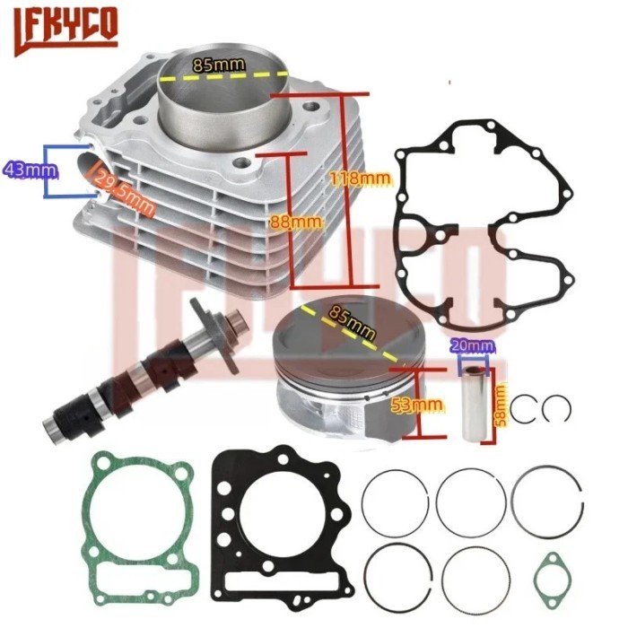 Motorcycle Accessory 85mm Engine Part Cylinder Kit 400CC Motor for HONDA XR400 TRX400EX NX400 XR400