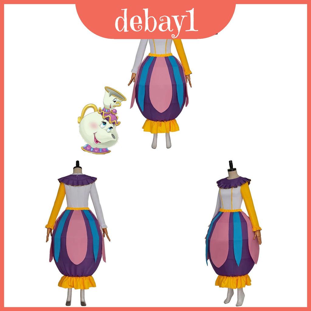 The And Beauty Beast Mrs Potts ชุดคอสเพลย์สไตล์ลําลองธีมสําหรับเหตุการณ์