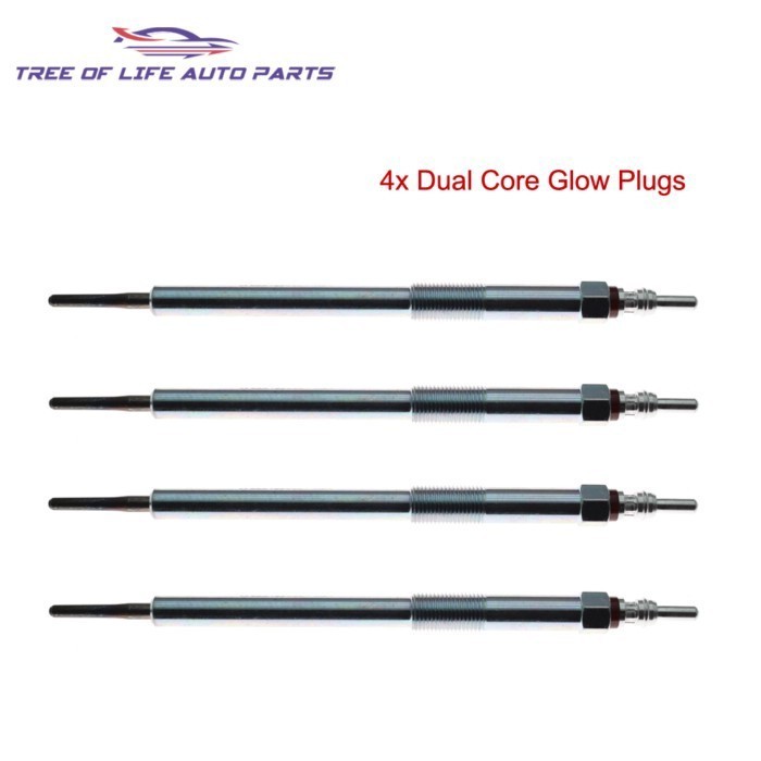 4X 4.5V Dual Core Heater Glow Plugs For Nissan Np300 Navara NT400 Patfinder III 2.5 dCi 1106500Q0H