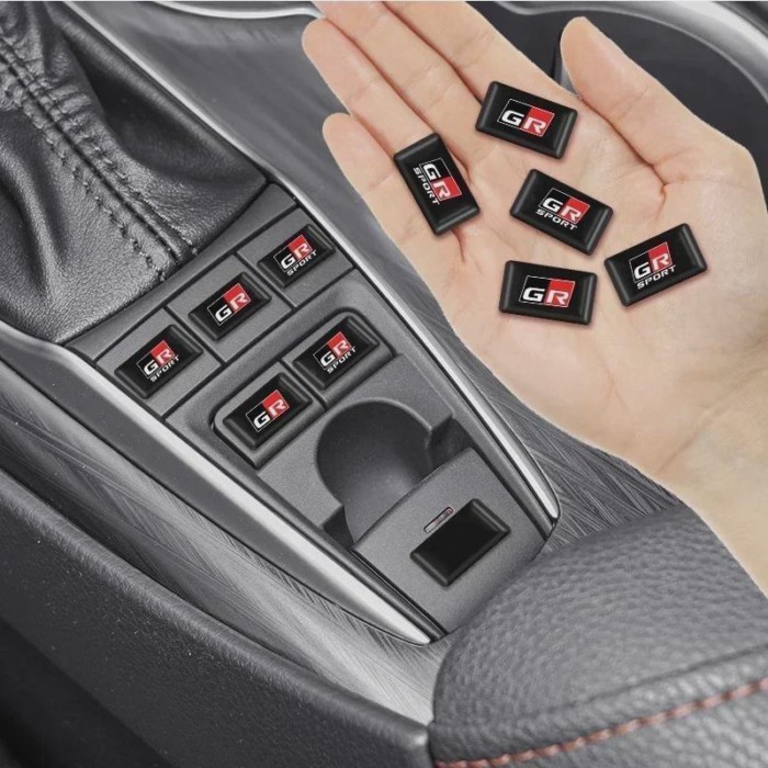 10Pcs 3D Epoxy Car Interior Stickers Decorative Accessories For Toyota GR Gazoo Racing Supra Coroll