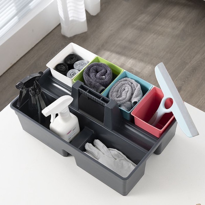 เครื่องมือทําความสะอาดตะกร้ากล่องเก็บห้องพักโรงแรมทําความสะอาดแบบพกพาตะกร้าตะกร้าเก็บอเนกประสงค์ Hyg