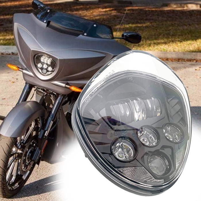 Motorcycle LED Headlight High / low Beam for Victory Cross Country Vegas 8-Ball Cross Roads (Black