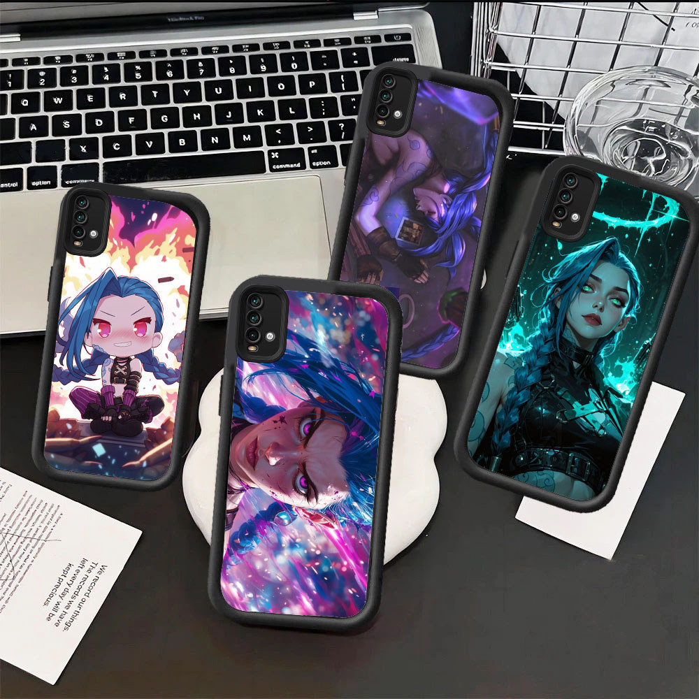 WA27 League of Legends JinxปลอกสําหรับHpชุบXiaomi Redmi PocoหมายเหตุA1 A3X 13T A3 10T 11SE C61 M5S A