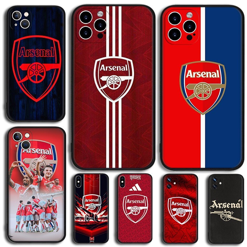 สําหรับ iPhone 5 5s SE 6 6s 6 7 8 Plus SE X XR XS 17 Air Pro Max Arsenal FC TPU สีดําซิลิโคนอ่อนนุ่ม