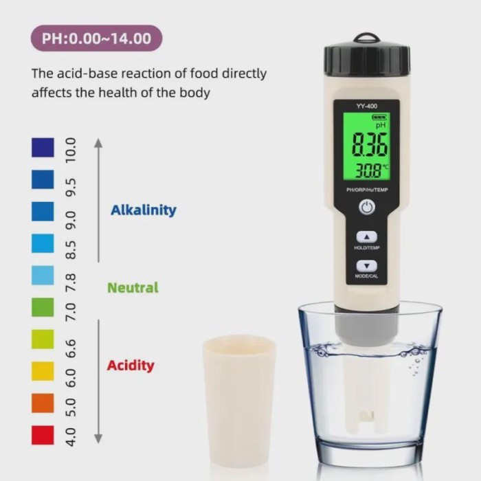 YY-400 4-in-1 water quality testing pen Hydrogen ion content hydrogen-rich tester with backlight hy