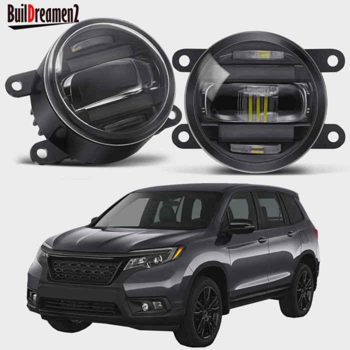 2IN1 LED Fog Light with DRL Function For Honda Passport 2019 2020 60W H11 Aluminum Car Front Bumper