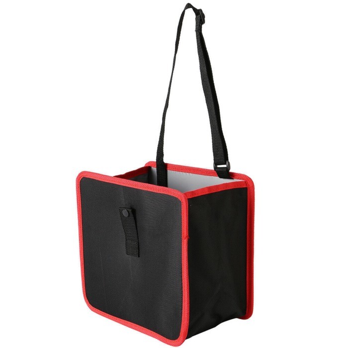 Black/Red Foldable Car Rubbish Bin Trash Bag Trash Can Garbage Waste Storage Bin Organizer Bag Wate