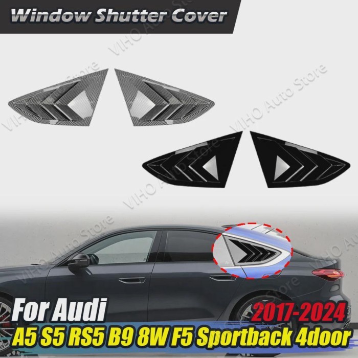 For Audi A5 F5 4 Doors S5 B9 8W Sportback 2017-2024 Car Rear Window Side Vent Shutter Cover Louver