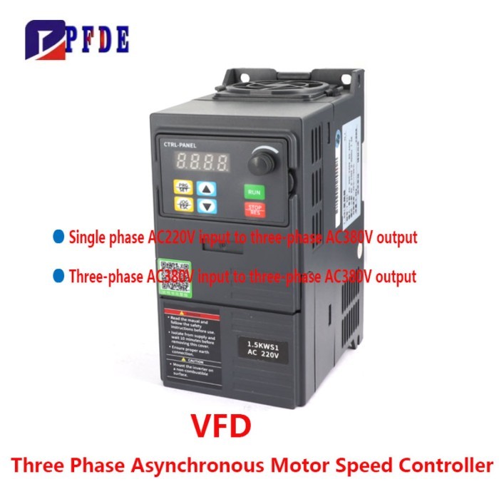 Small Vector Overload Variable Frequency Drive 0-400Hz 3P Output 0.75KW 1.5KW VFD  Inverter for CNC