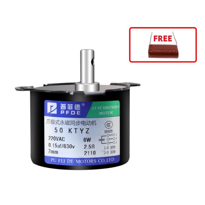 50KTYZ Permanent Magnet Synchronous Motor AC 220V Speed Reducer Motors Controllable CW/CCW for Game