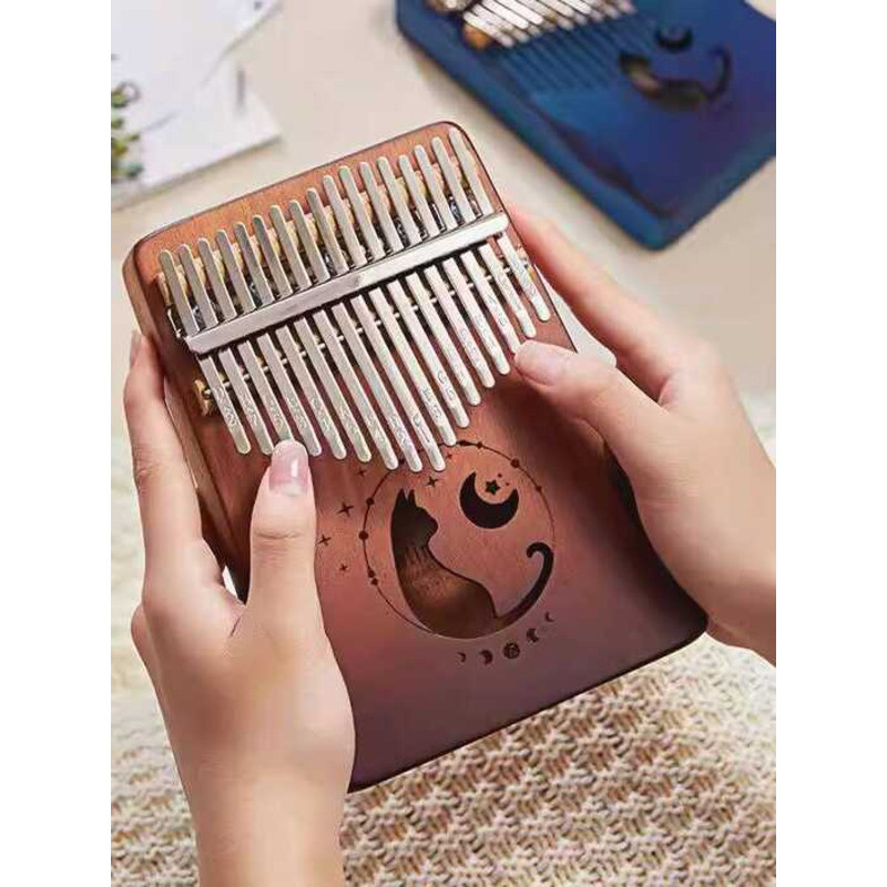 Zani Thumb Piano 17-Tone Kalimba Cat Moon นักเรียนแบบพกพาง่ายต่อการเรียนรู้ Kalimba Finger Piano