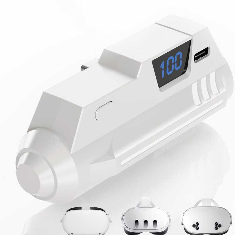 VR Power Bank Meta Quest3S Fast Charge Power Supply Quest2/3/3s จอแสดงผลดิจิตอล VR เกม Plug-In Power