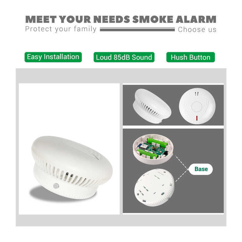 TUYA สมาร์ท WIFI Linkage Alarm Smoke Alarm Smart Graffiti เครื่องตรวจจับควัน