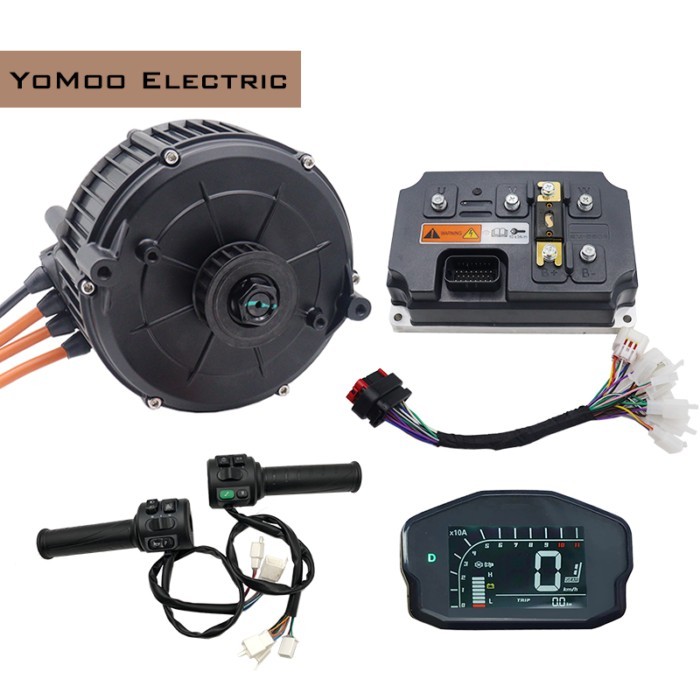 QS165 V2 35H 60V 5KW Peak 10KW PMSM Mid Drive Motor With VOTOL EM260S Controller and DKD LCD Speedo