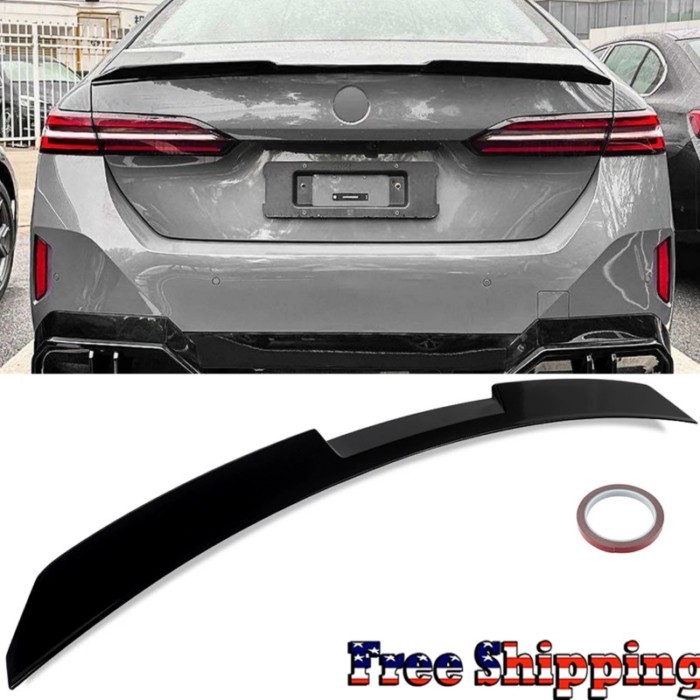 Rear Spoiler Sedan  Trunk Wing Tuning Glossly Black For BMW 5 Series G60 V Style 520d 520i 530i 530