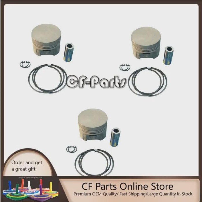 New 3 Sets STD Piston Kit With Ring 129367-22090 Fit For Yanmar 3T84 3D84-1 Engine 84MM