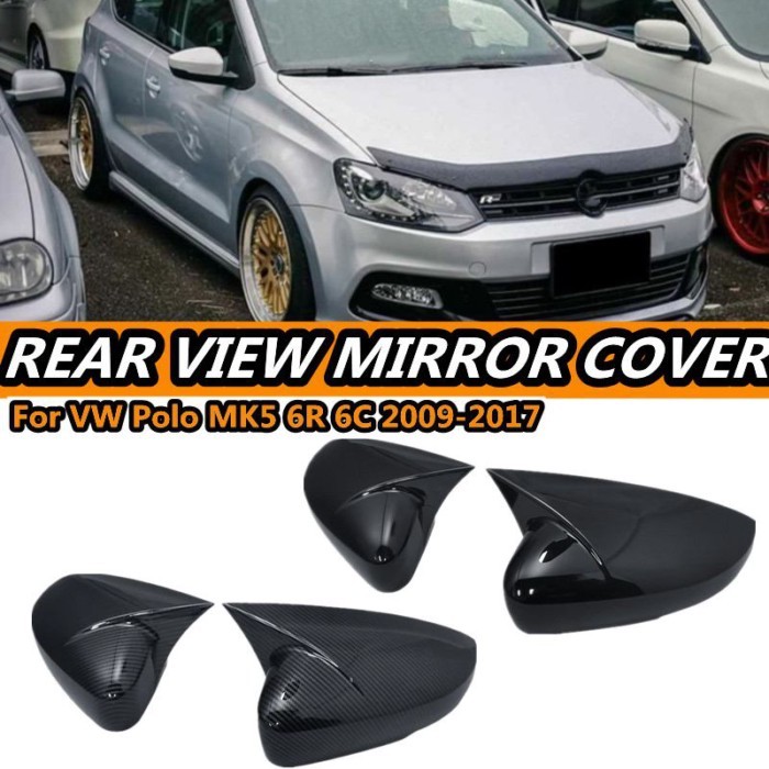 2 Pcs For Volkswagen VW Polo MK5 6R 6C 2009-2017 ABS Side Rearview Wing Mirror Cover Caps Shell Tri