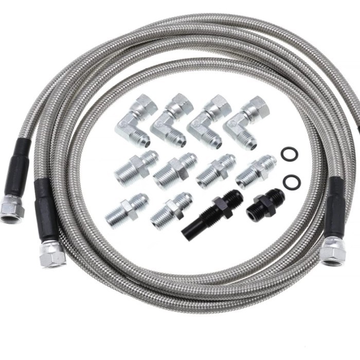 SS Braided Transmission Cooler Hose Line Compatible with Chevy 1996-2021 700R4 4L60 4L60E 4L65E 4L8