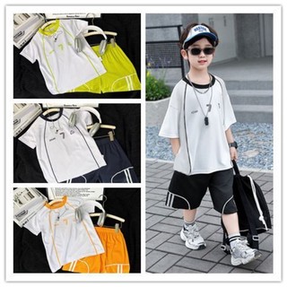 cokids🌼 ชุดสูทสองชิ้นแขนสั้นสำหรับเด็กผู้ชายฤดูร้อนเด็กขนาดกลางและใหญ่ใหม่เด็กชายฤดูร้อนและเด็กสไต