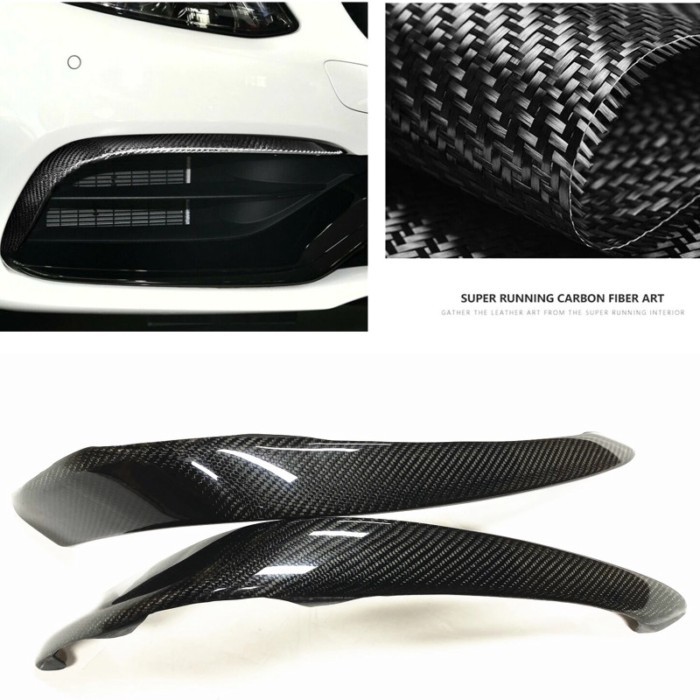 For Mercedes Benz W205 S205 C63 C63S AMG Coupe 2/4 Door Carbon Fiber Fog Light Intake Frame Spoiler
