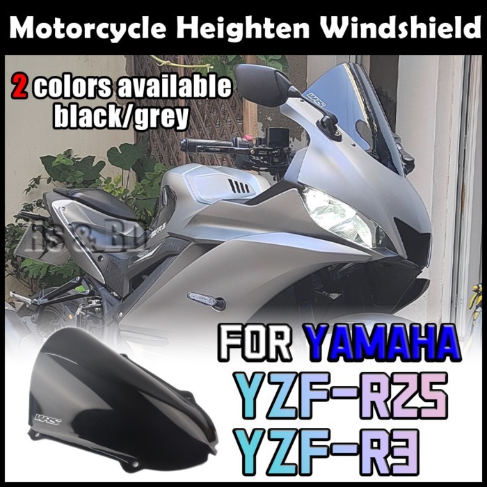 Motorcycle Windshield For YAMAHA R3 YZF-R3 YZF-R25 Windscreen Heighten Windshield Enlarge Wind Spoi