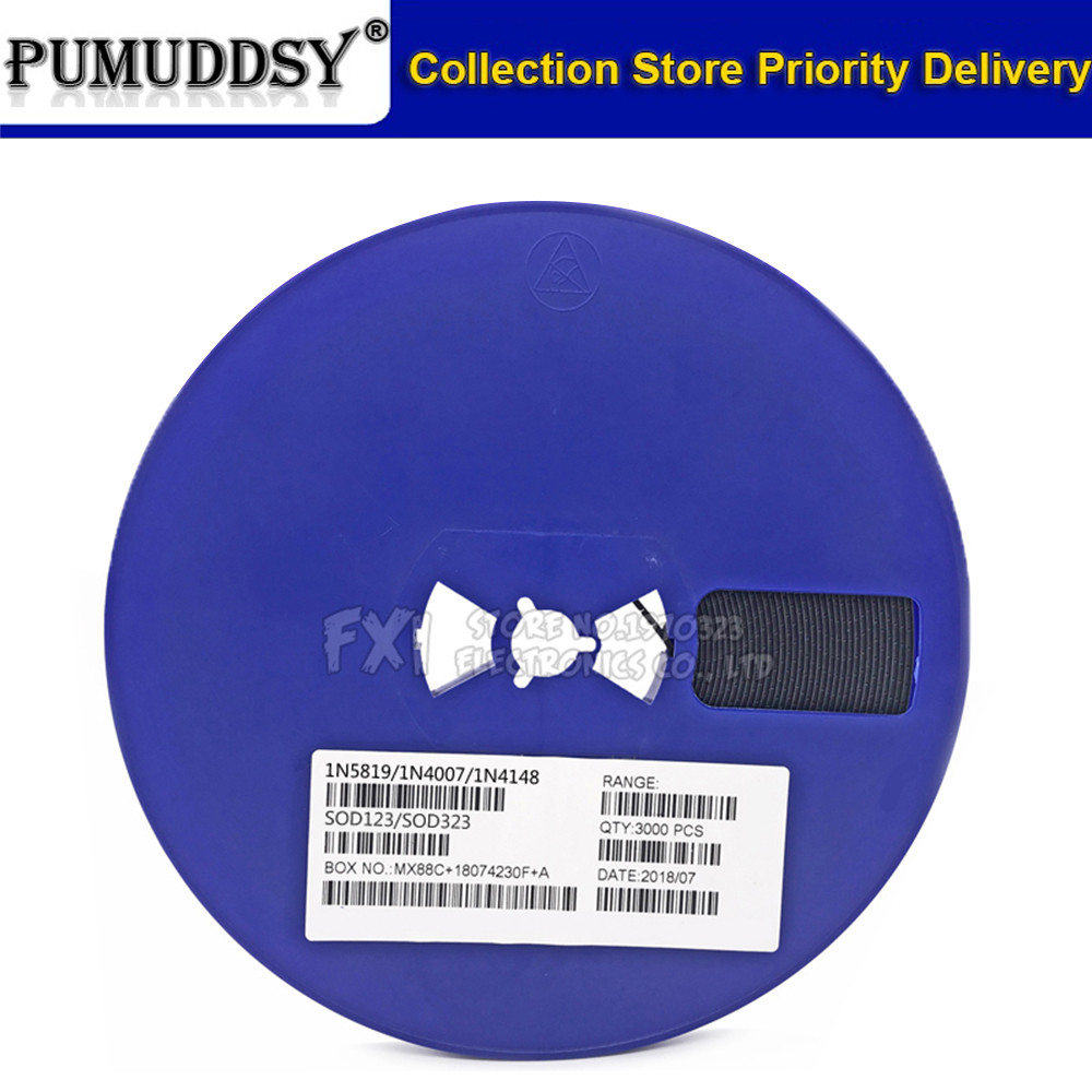 3000pcs SMD ไดโอด 08805 SOD-123 1N5819 1N4007 1N4148 SOD123 SOD-323 1206 1N4148WS 1N5819WS B5819WS S