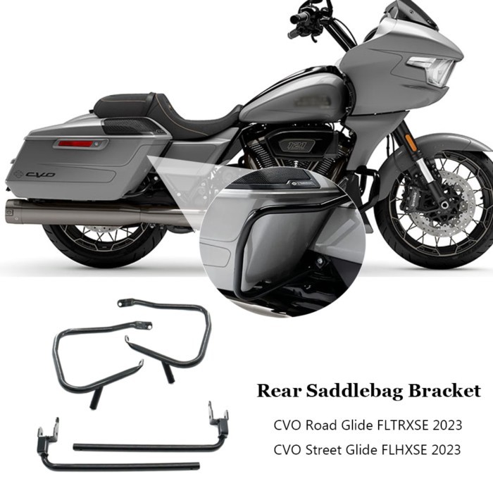 CVO Road Glide FLTRXSE Motorcycle Rear Saddlebags Guard Bracket Support Bar For Harley Touring CVO