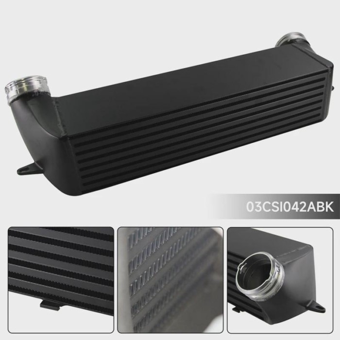Intercooler For 2007-2013 BMW E90 335i 335xi 335is 135i N54 N55 BMW Z4 X1 Black/Silver Aluminum