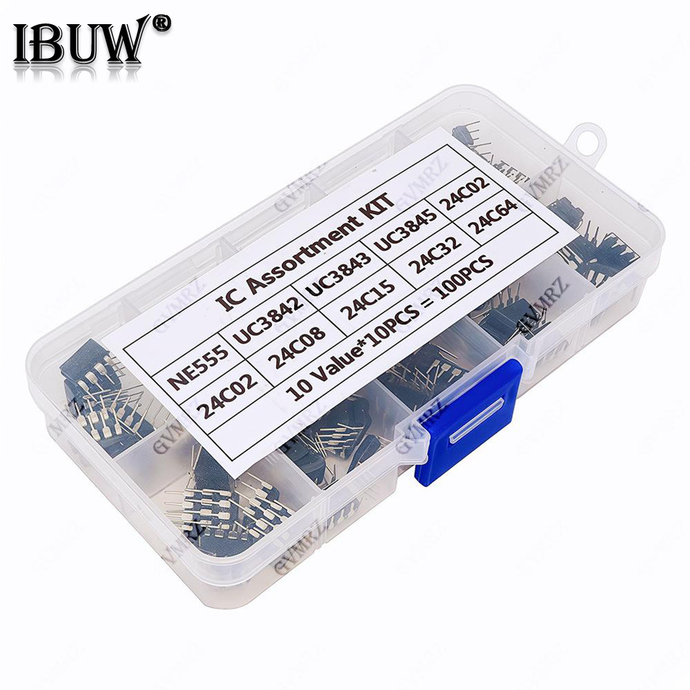 10 ค่า IC Assortment ชุด NE555 UC3842 UC3843 UC3845 AT 24C02 24C08 24C15 24C32 24C64 แต่ละ 10 ชิ้น