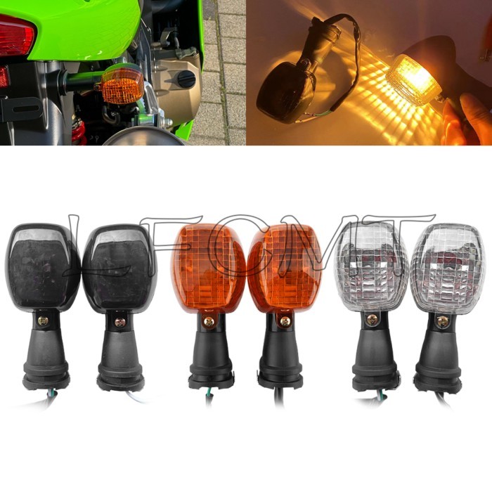 Motorcycle Front Turn Signal Indicator Light Fit for KAWASAKI ZZR600 ZXR 750/R ZXR400 ZXR250 KLE 25