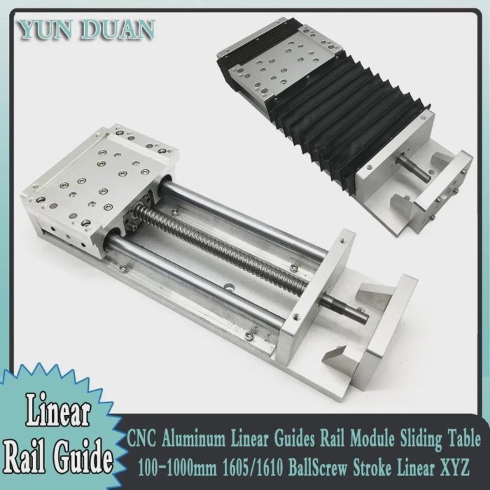 CNC Aluminum Linear Movement Module Platform Dust Cover Heavy Load SBR Guide SFU1605 /1610 100-1000