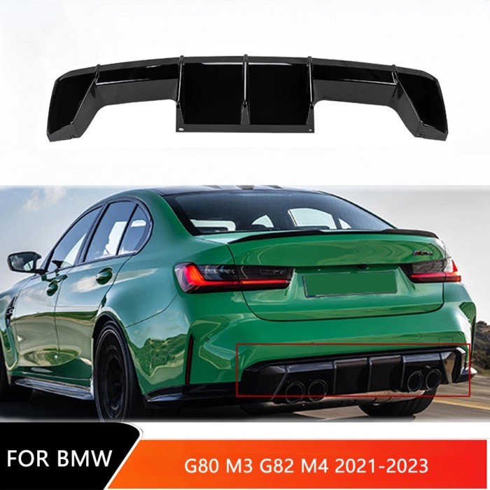 For BMW G80 M3 G82 M4 2021-2023 CSL Car Bumper Lip Spoiler Guard Protector Glossy Black MP Splitter