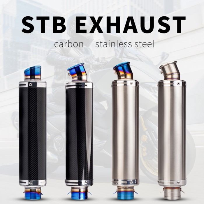 51MM Universal motorcycle exhaust muffler straight tail section exhaust muffler pipe for MT07 MT09