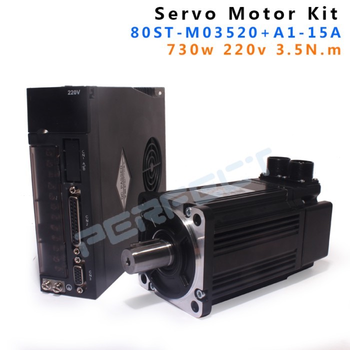 80ST-M03520 SERVO MOTOR kits Servo AC Motor 3.5N 220V Motor Driver A1-15A 3.5N.M 730W CNC Servo Mot